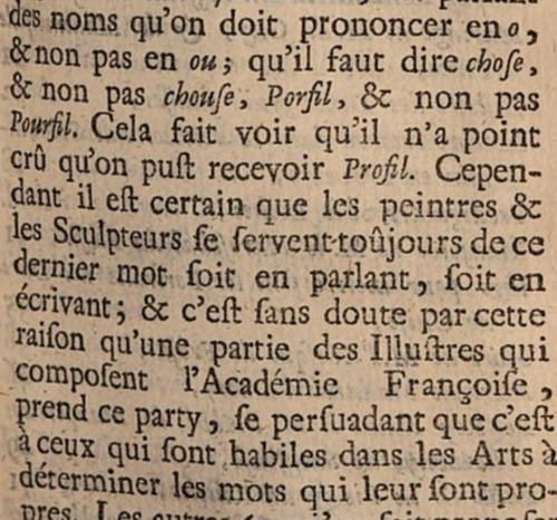 Apostille sur le mot porfil